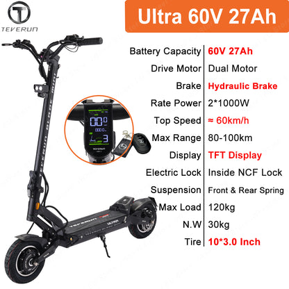 Official Blade Mini Ultra Electric Scooter 60V 27Ah Battery Dual Motor 2*1000W  Full Oil Hydraulic Brake 10inch APP Function BLADE MINI ULTRA Electric Scooter