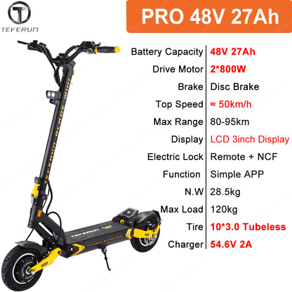 Newest Blade Mini Pro 48V 27Ah Battery 2*800W Dual Motor Upgrade APP Function Newest Blade Mini Pro 10inch Electric Scooter
