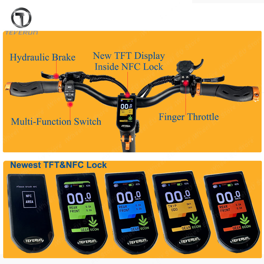 Official Teverun Blade TFT Display with NFC Lock Build Inside